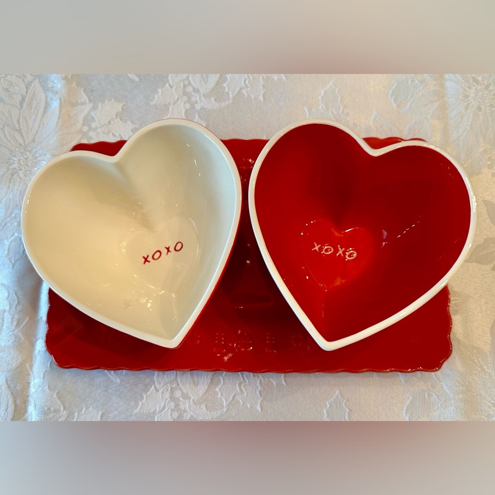 Valentine Ice Cream / Candy Bowls ❤️ with Tray